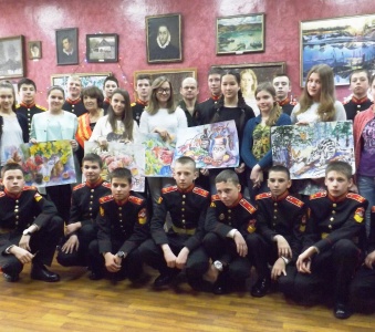 Суворовцы в гостях у юных художников
